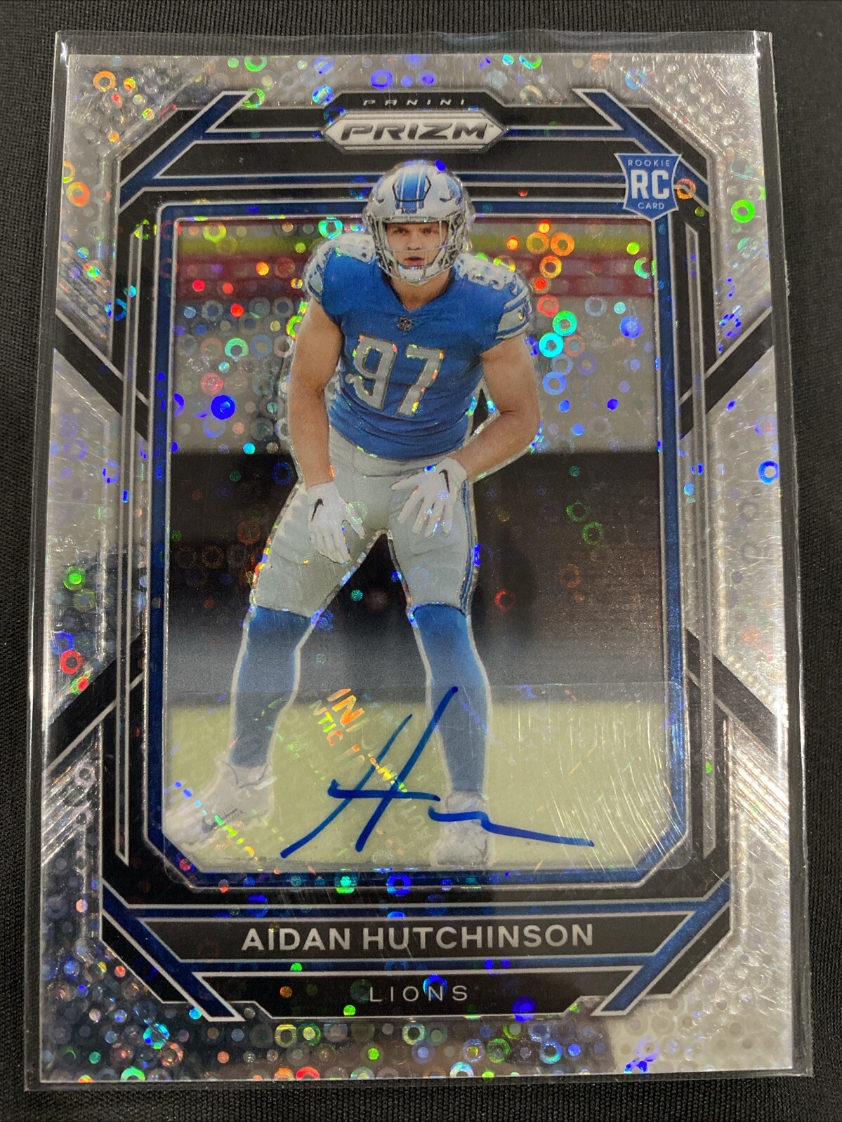 2022 Prizm Rookies No Huddle Aidan Hutchinson #340 Rookie Auto RC Lions 🔥🏈💎