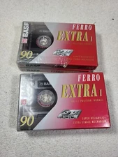 BASF Ferro Extra I 90 Minute Audio Cassette Tapes 4 New/Sealed
