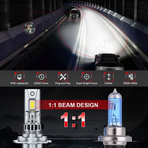 For Hyundai Santa Fe 2007-2012 4pcs H7+H11 Super Bright Light Bulbs 6000K White - Foto 6 di 13