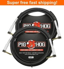 2 Pack PIG HOG PH6RR 6 foot ft 1/4" Right-Angle 8mm GUITAR INSTRUMENT CABLE