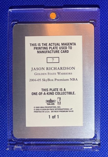 *1 OF 1* 2004-05 SkyBox Premium Press Plates Magenta #7 Jason Richardson *RARE* - Picture 2 of 2