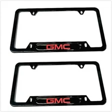 Black GMC License Plate Cover Frame Sport Stainless Steel Tag Holder Rust Free  