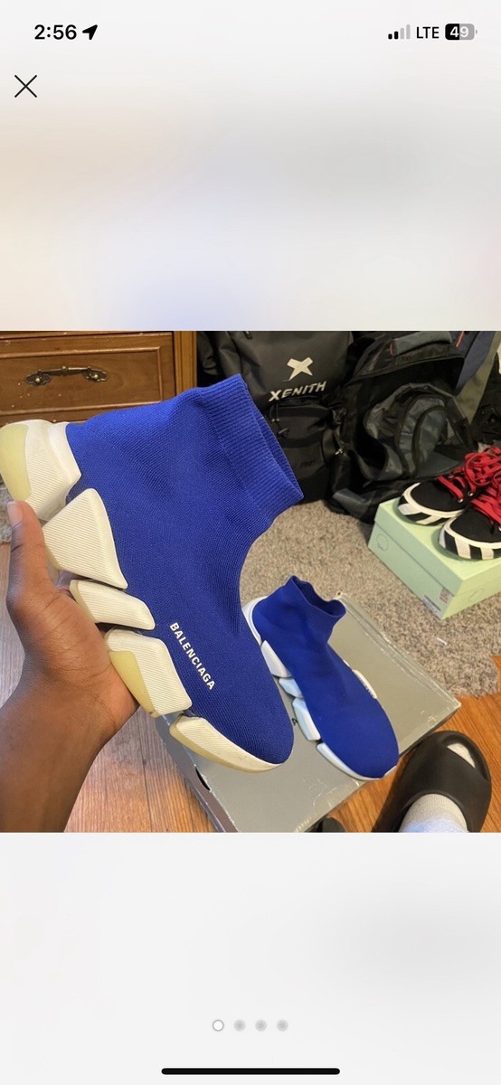 BALENCIAGA Speed Trainer ハイカットスニーカー_BLUE Size 11 - Balenciaga Speed Trainer High Blue | eBay