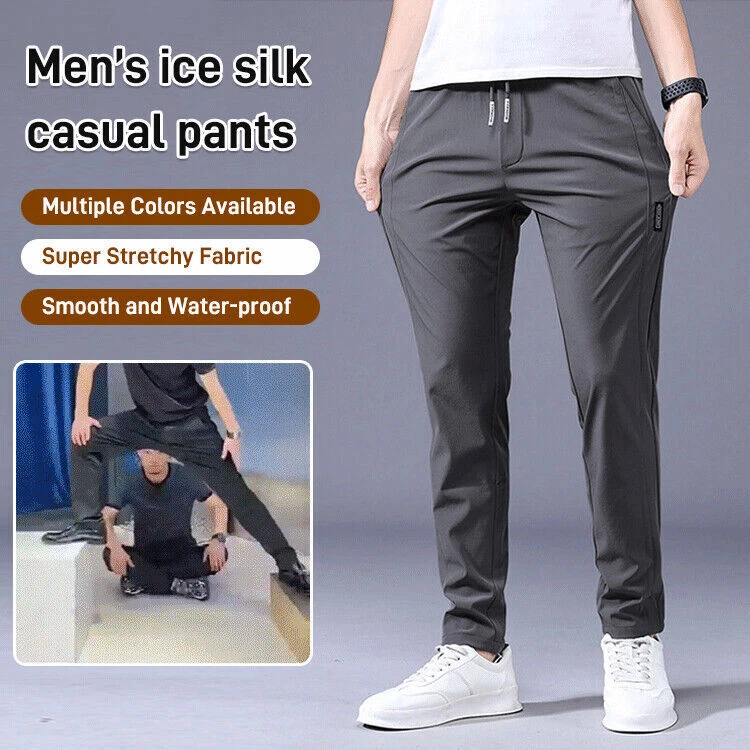 Mens stretch casual best sale pants