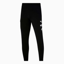 PUMA Men's Rebel Sweatpants Black Fleece Joggers Tapered Leg - NWT