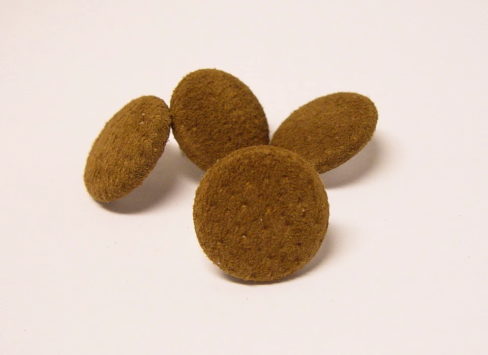 4 MADE IN USA camel color genuine suede leather covered jacket buttons 23mm,7/8" - Image 3 of 4