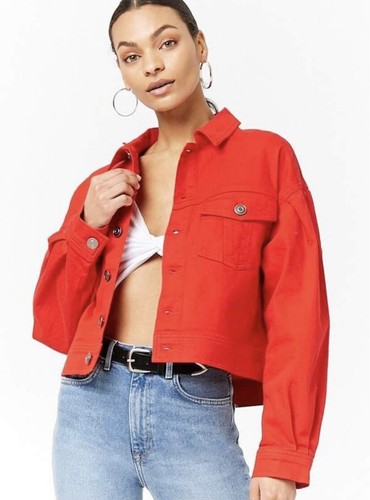 orange denim jacket forever 21