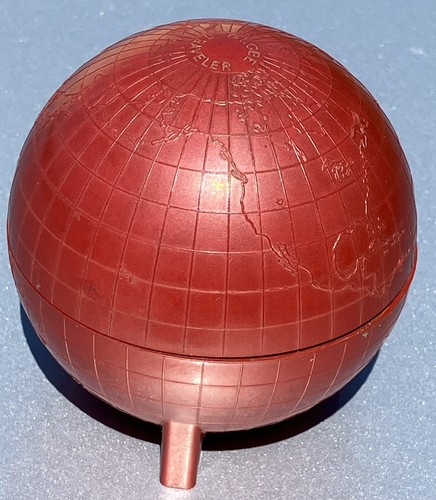 1939 WELTAUSSTELLUNG NYC roter Bakelit Globus Reisender Tintenfass mit blau schwarzer Tinte - Bild 2 von 8