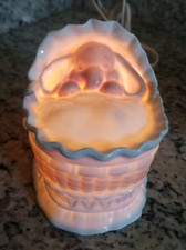 Vintage Night Light Sleeping Baby Elephant in Bassinet Cradle 1989 Enesco EUC 