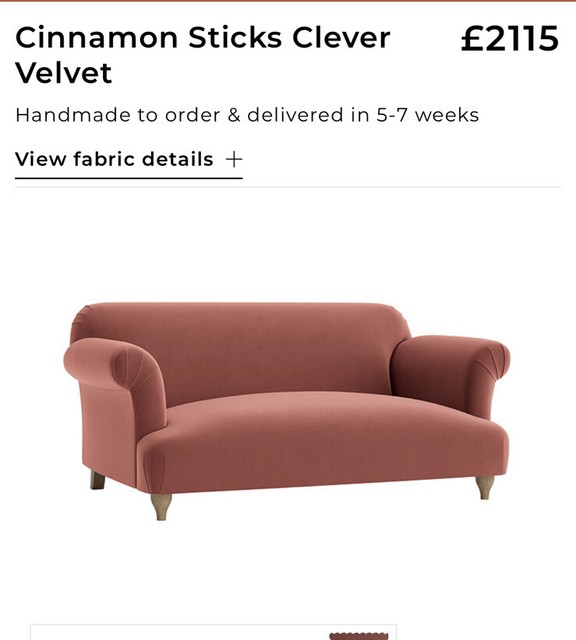 Loaf Souffle Small Sofa £2115 - cinnamon sticks clever velvet fabric Loaf Souffle Small Sofa £2115 - cinnamon sticks clever velvet fabric