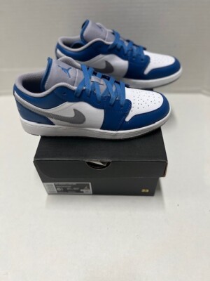 新品24㎝／NIKE GS Air Jordan 1 Low True Blue Nike Air Jordan 1 Low (GS) True blue Cement Grey 553560-412