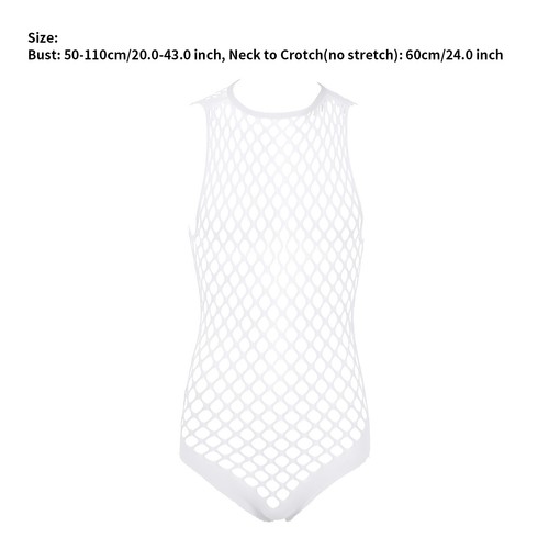 Hombre Ver a través de una pieza Fishnet Teddy Hollow Out Bodysuit Babydoll Nightwear - Imagen 58 de 70