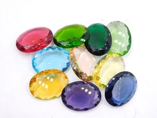 Lab Created Multi Stone Oval Cut Loose Gemstone 30x40 MM For Pendant Size P-3361