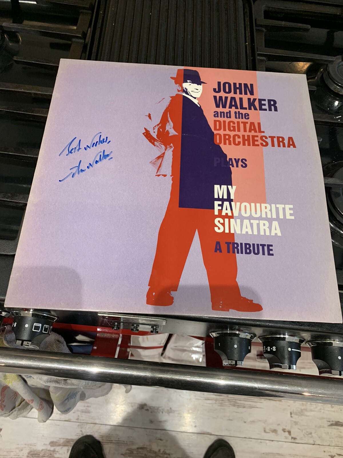 John Walker My Favourite Sinatra Vinyl LP Autographed Big Band Jazz Plays Nicely