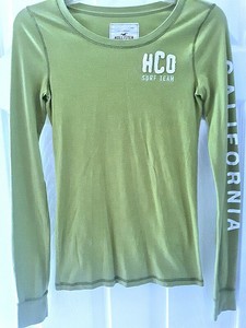 Women's Hollister Long Sleeve Tee / T-Shirt .. Top .. Size S .. Lime green | eBay