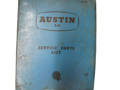 Austin A40 A50 Saloon Van Pickup Countryman Original Parts Catalog Book 1954-62