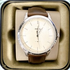 Fossil FS5439 Minimalist Three-Hand Brown Leather Watch