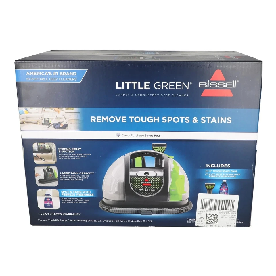 BISSELL Little Green Portable Deep Cleaner for Carpet Upholstery Auto 3369 - Image 2 of 4