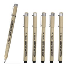 Fineliner Pens, 6 Pcs 2 2mm Fineliner Marker Black Waterproof Ink Pens