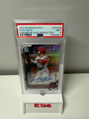 #ad Zach Neto 2022 Bowman Chrome Draft 1st Refractor Auto 499 #CDA ZN PSA 9 MINT $149.99