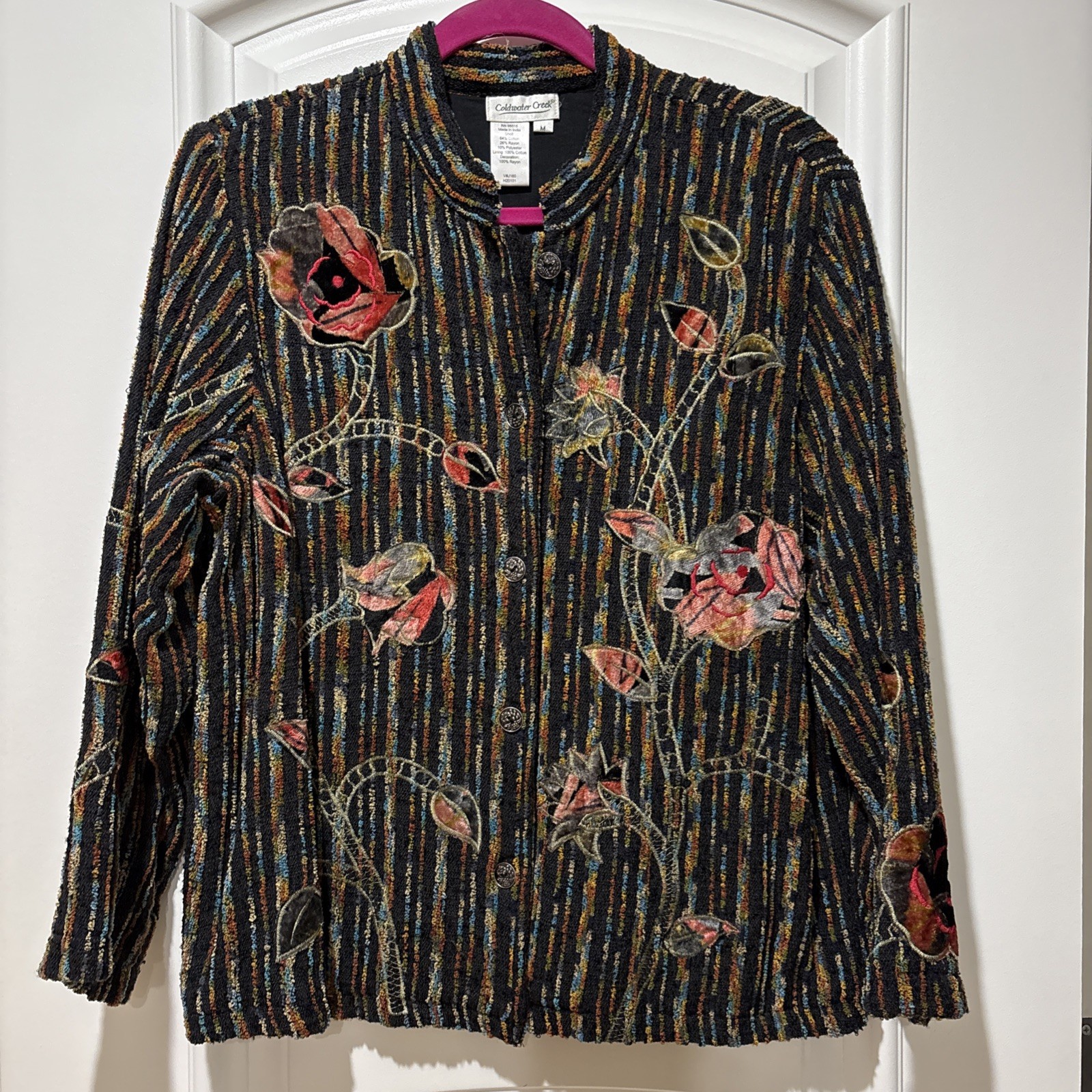 Coldwater Creek Jacket Multicolor Embroidered Boh… - image 2