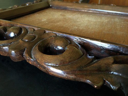 Hand Carved Wood Frame Philippines Ornate Vintage Rustic Vtg Wall Hanging - Picture 6 of 8