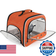 halinfer Large Bird Carrier Cage, Portable Bird Carrying Bag with Metal Tray and