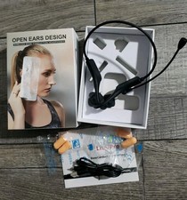 Bone Conduction Bluetooth Headphones with mic, Open-Ear Headset with Boom Mic...