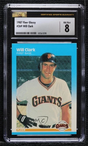 1987 Fleer Factory Set Glossy Will Clark #269 CSG 8 Rookie RC