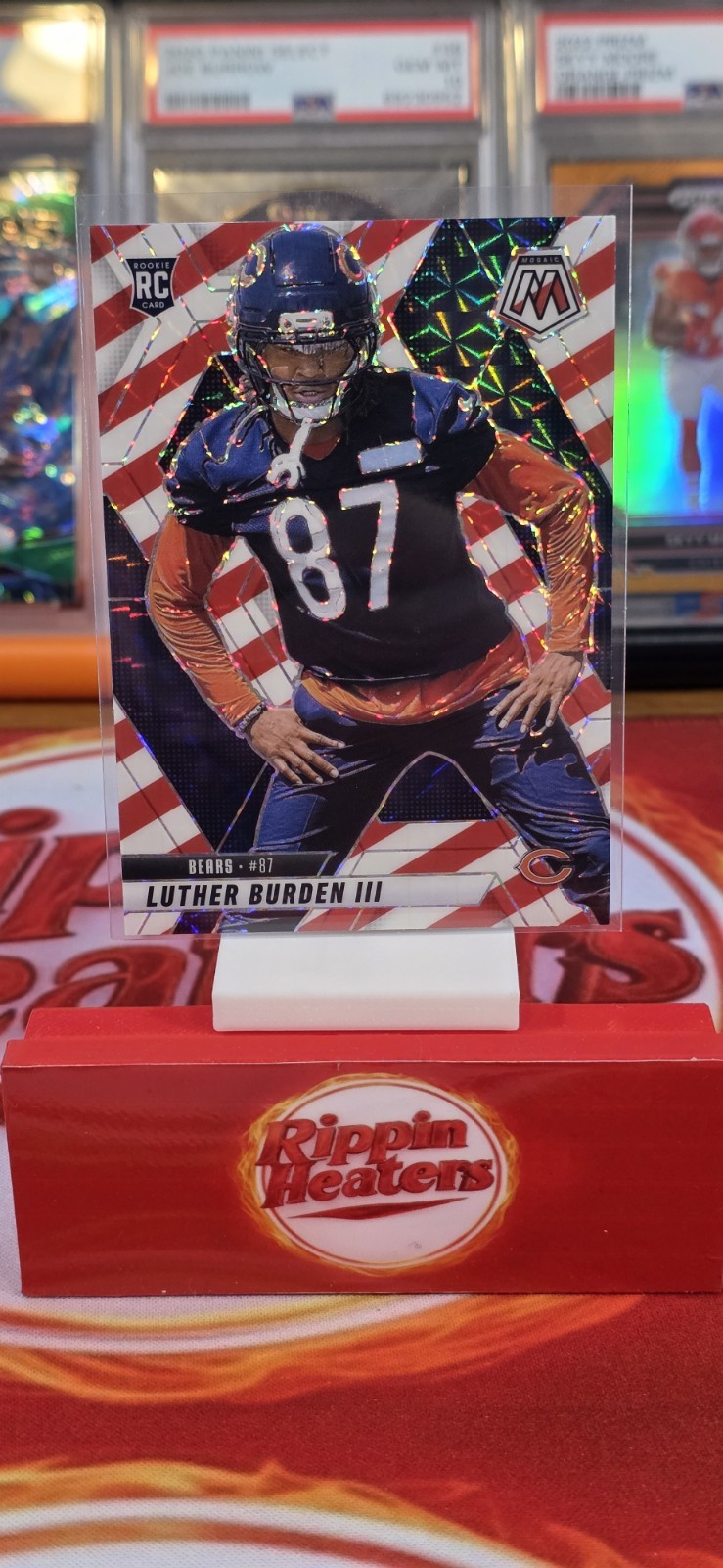 2025 Panini Mosaic Luther Burden #383 Red White Stripe Mosaic Prizm RC