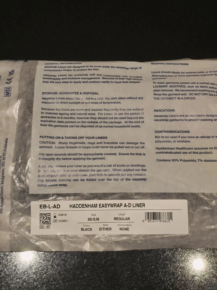 HADDENHAM EASYWRAP A-D Liner BLACK - Image 1 of 1