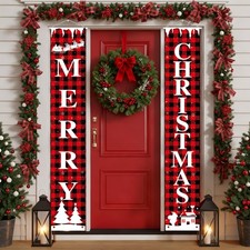 Christmas Door Banner Decorations Merry Porch A