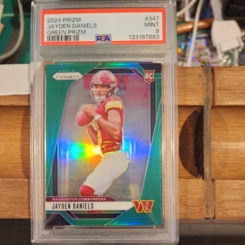 2024 Panini Prizm - Rookies Jayden Daniels #347 Green Prizm (RC) PSA 9