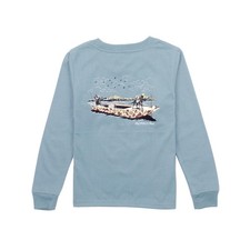 Properly Tied Boys Boat Ride Steel Blue Long Sleeve T Shirt