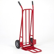 Heavy Duty Hand Truck Dolly w/Dual Foldable Nose Plates,8” Solid Rubber Wheels