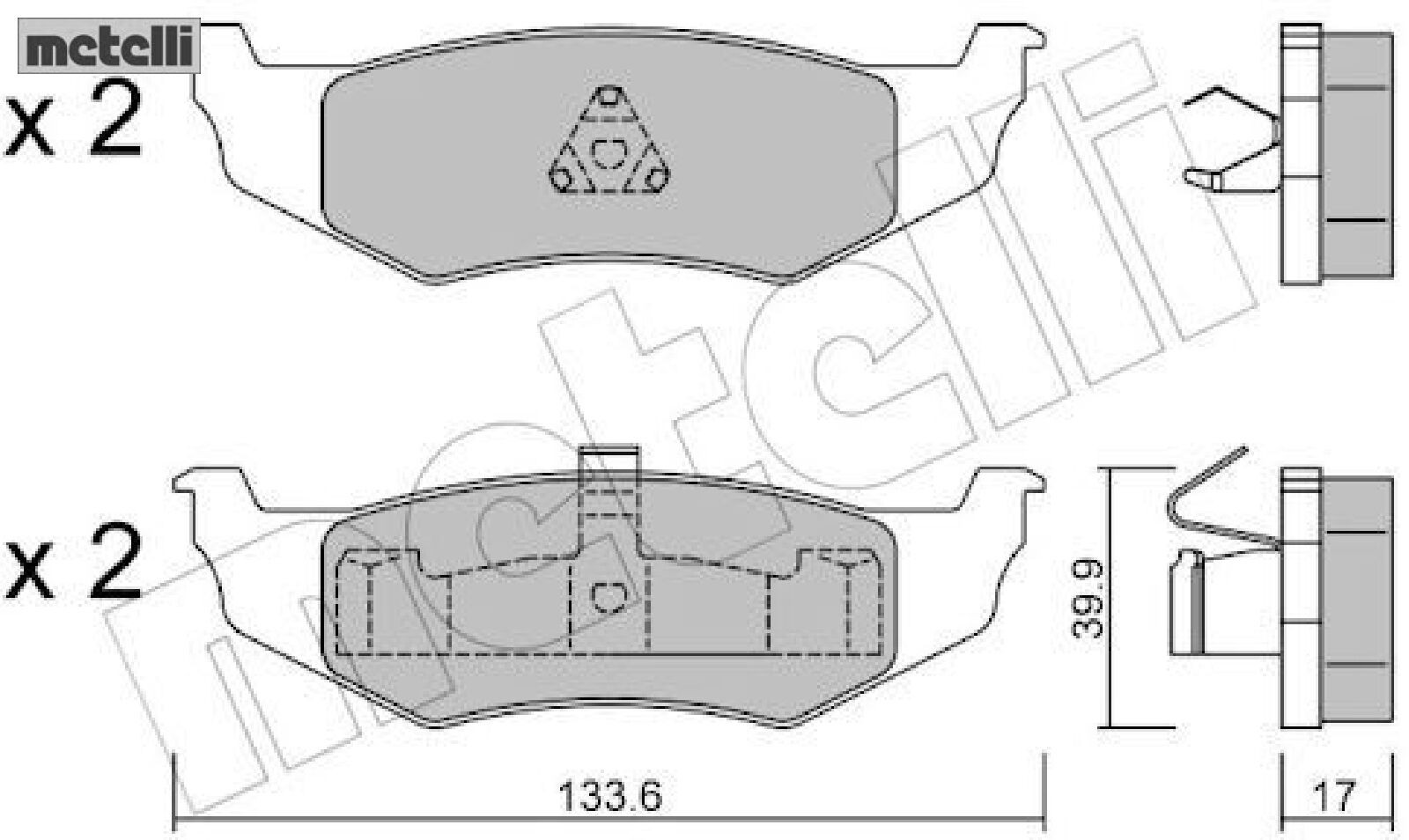 metelli 22-0522-0 Bremsbelagsatz für Scheibenbremse Bremsbelagsatz