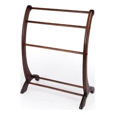 Bowery Hill Transitional Wood Plantation Blanket Stand in Brown