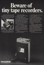 1969 Panasonic: Beware of Tiny Tape Recorders Vintage Print Ad
