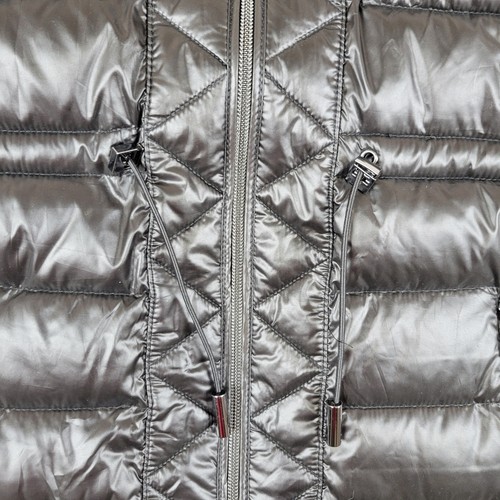 Kennth Cole Puffer Parka Jacket Womens S Black Full Zip Hooded Quilted Packable - Picture 6 of 15