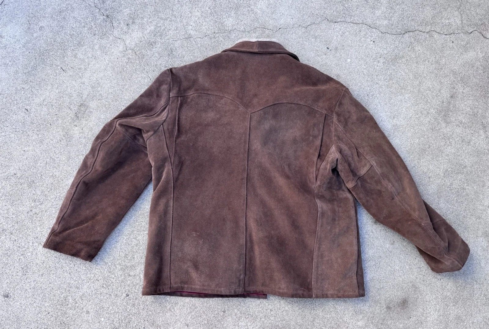Schott Bros. Rancher Brown Suede Western Jacket Wool Fur Lined  Size 48 image 2