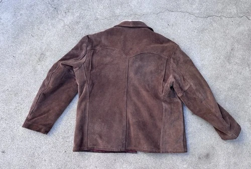 Schott Bros. Rancher Brown Suede Western Jacket Wool Fur Lined  Size 48 image 2