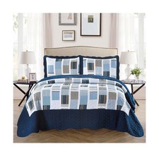 Mk Collection 3pc Full/Queen Oversize Reversible Quilted Bedspread ... Fast Ship