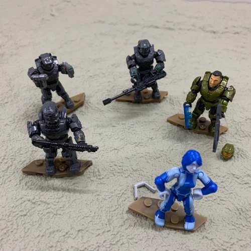 5x Halo Mega Construx Silver Team Fleetcom Warthog Master Chief Spartan Figuren - Bild 2 von 5