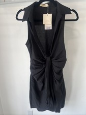 Choosy Plunging Neckline Drape Little Black Shirt Dress Sleeveless Women’s sz 2
