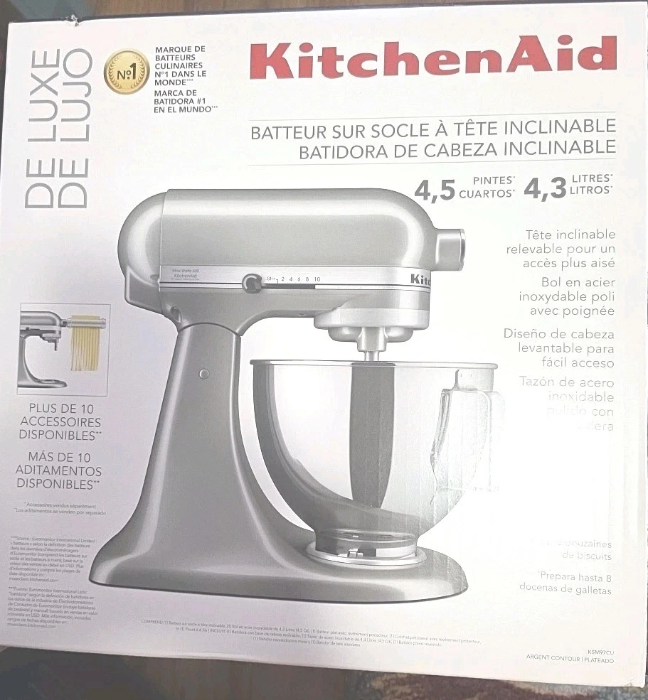 KitchenAid Deluxe Stand Mixer 4.5 qt - Contour Silver - (KSM97CU)
Opens in a new window or tab