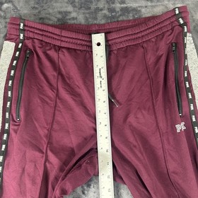 PINK Victoria's Secret Track Pants Womens Large Maroon Sequin Logo Tape Joggers