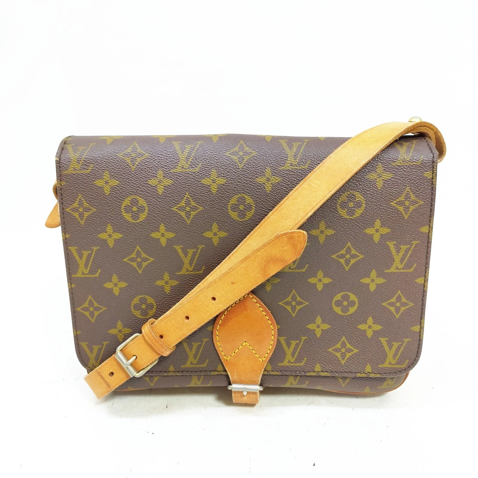 Authentic Louis Vuitton Cartouchiere GM Monogram Shoulder Bag 225-120425