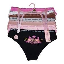Juicy Couture Womens 7 Pk Bikini Cheeky Panties Intimates Assorted Colors Size L