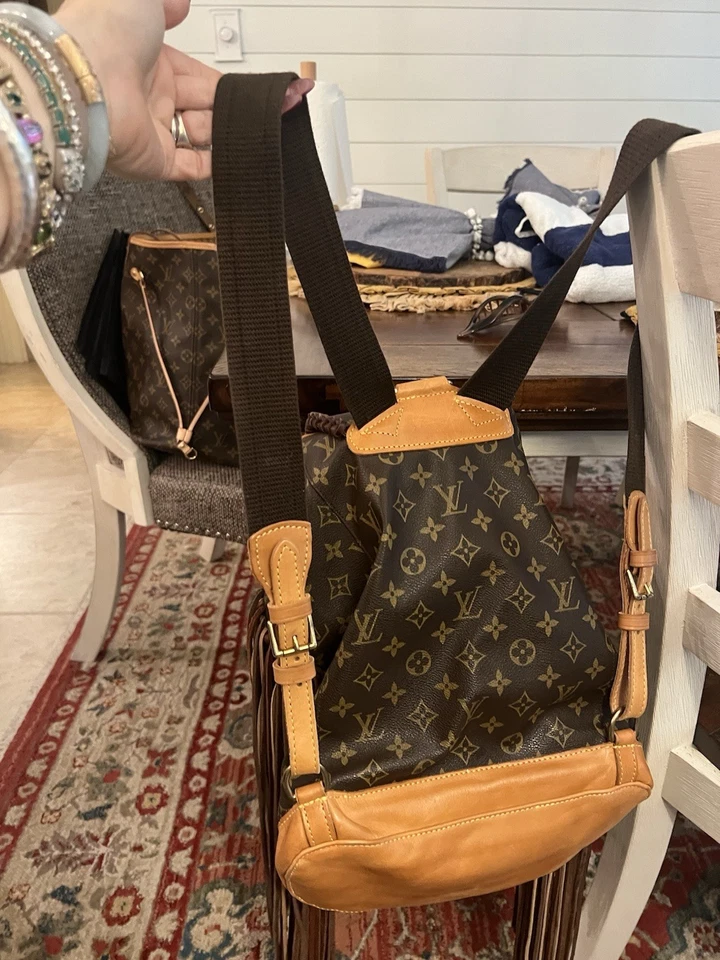 Mochila Louis Vuitton Vintage Boho Auténtica Lona Monograma Foto 2 de 4