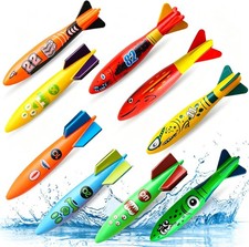 9 Pcs Dive Rings & Shark Torpedo Pool Toys for Kids 4-8